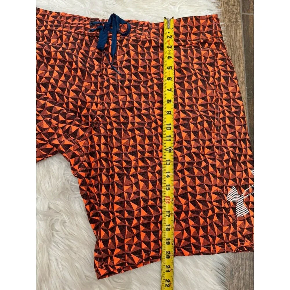 Under‎ Armour UA Bergwind Board short Swimsuit Beta Orange Storm Sz 42 Heat Gear